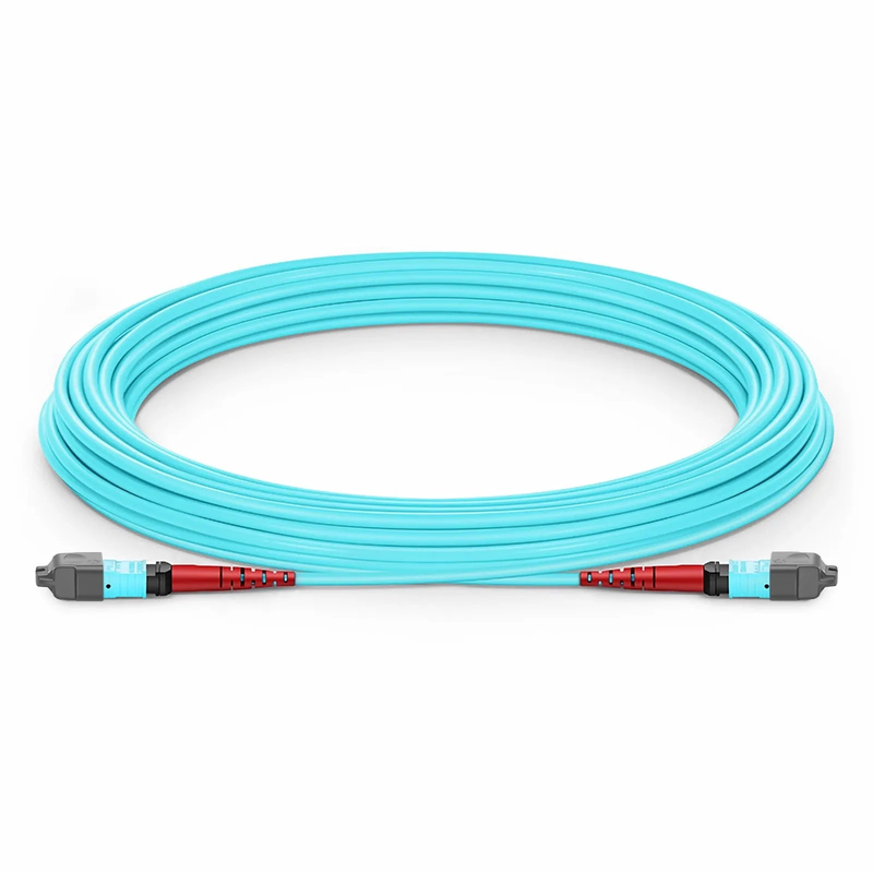 SFPS 10m (33ft) MTP® Jumper, MTP®-24 UPC (Female) to MTP®-24 UPC (Female), 24 Fibers, Multimode (OM3), Plenum (OFNP), 0.35dB Max, Type A, Aqua SFPS