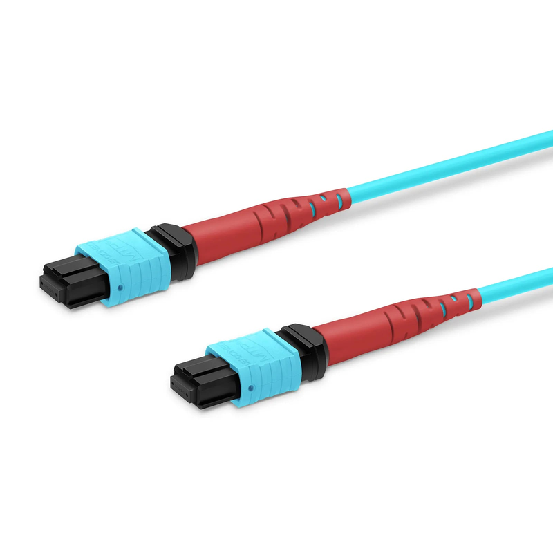 SFPS 10m (33ft) MTP® Jumper, MTP®-24 UPC (Female) to MTP®-24 UPC (Female), 24 Fibers, Multimode (OM3), Plenum (OFNP), 0.35dB Max, Type A, Aqua SFPS