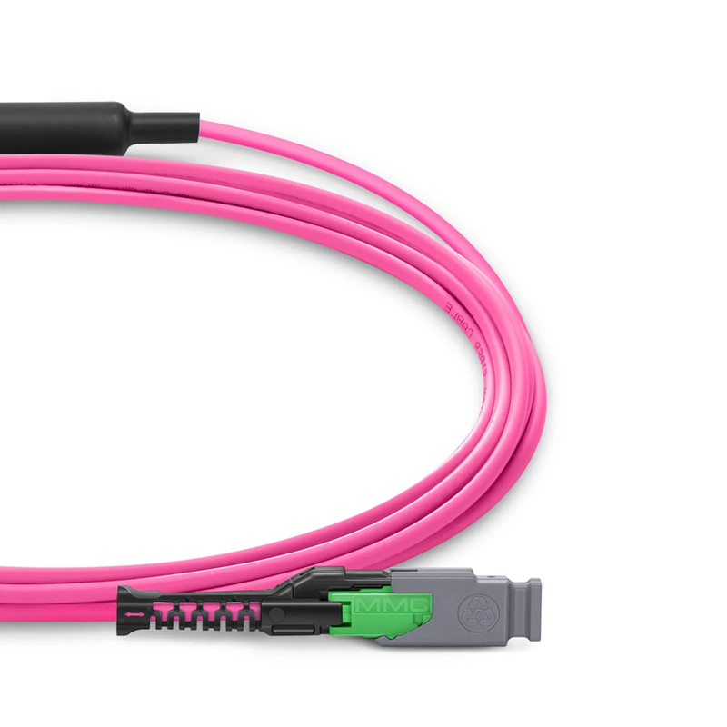SFPS 1m (3ft) MMC Breakout Cable, MMC-16 APC (Female) to 2 x MTP®-8 APC (Female), 16 Fibers, Multimode (OM4), Plenum (OFNP), 0.35dB Max, Jumper Polarity, Magenta SFPS