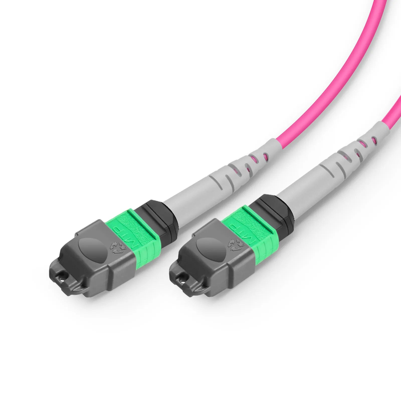 SFPS 1m (3ft) MMC Breakout Cable, MMC-16 APC (Female) to 2 x MTP®-8 APC (Female), 16 Fibers, Multimode (OM4), Plenum (OFNP), 0.35dB Max, Jumper Polarity, Magenta SFPS