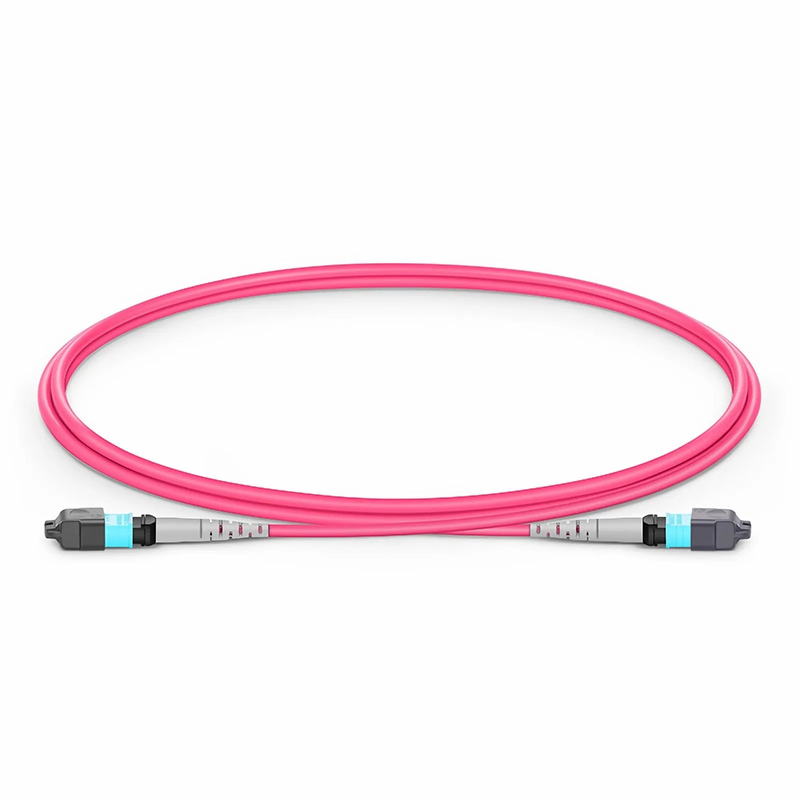 SFPS 1m (3ft) MTP® Jumper, MTP®-8 UPC (Female) to MTP®-8 UPC (Female), 8 Fibers, Multimode (OM4), Plenum (OFNP), 0.35dB Max, Type B, Magenta SFPS