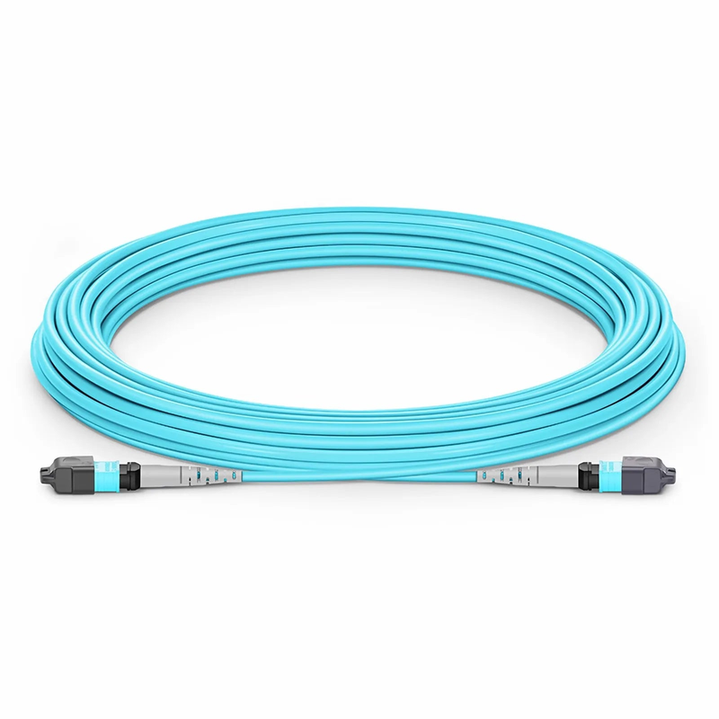 SFPS 10m (33ft) MTP® Jumper, MTP®-8 UPC (Female) to MTP®-8 UPC (Female), 8 Fibers, Multimode (OM3), Plenum (OFNP), 0.35dB Max, Type B, Aqua SFPS
