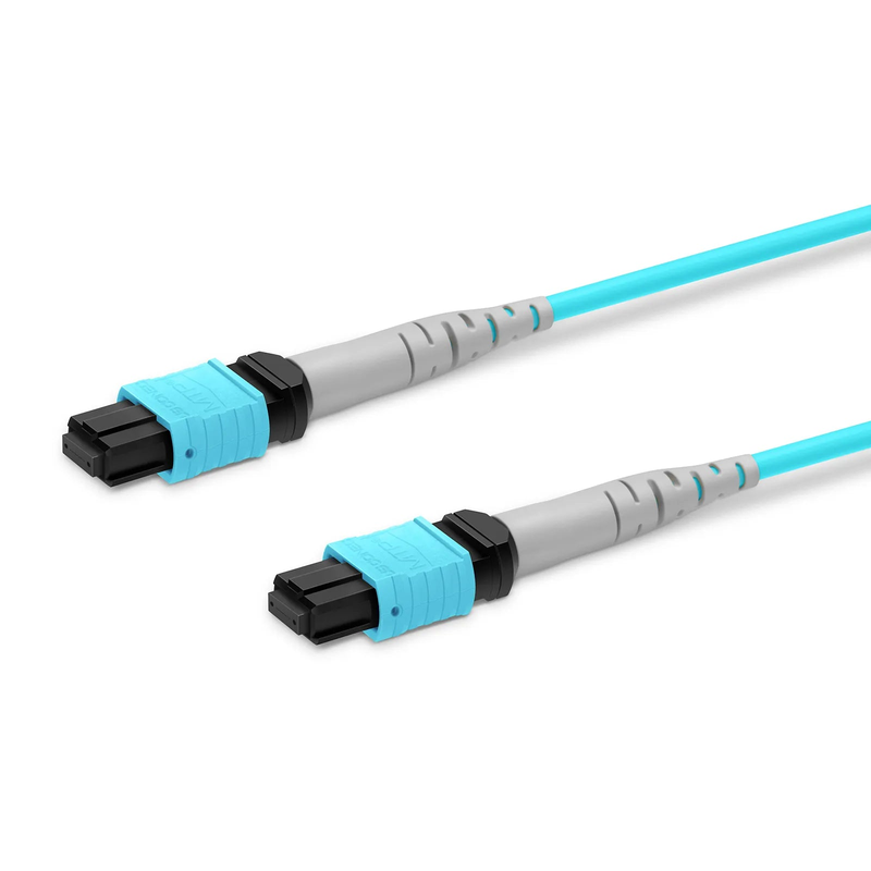 SFPS 10m (33ft) MTP® Jumper, MTP®-8 UPC (Female) to MTP®-8 UPC (Female), 8 Fibers, Multimode (OM3), Plenum (OFNP), 0.35dB Max, Type B, Aqua SFPS