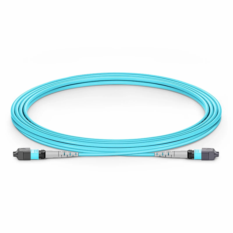 SFPS 3m (10ft) MTP® Jumper, MTP®-8 UPC (Female) to MTP®-8 UPC (Female), 8 Fibers, Multimode (OM3), Plenum (OFNP), 0.35dB Max, Type B, Aqua SFPS