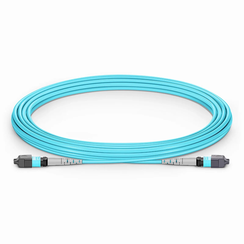 SFPS 5m (16ft) MTP® Jumper, MTP®-8 UPC (Female) to MTP®-8 UPC (Female), 8 Fibers, Multimode (OM3), Plenum (OFNP), 0.35dB Max, Type B, Aqua SFPS