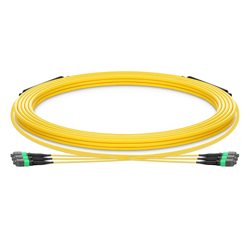 SFPS 30m (98ft) MTP® Trunk Cable, MTP®-12 APC (Female) to MTP®-12 APC (Female), 36 Fibers, Single Mode (OS2), Plenum (OFNP), 0.35dB Max, Type A, Double Jacket, Yellow SFPS