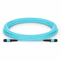 SFPS 30m (98ft) MPO Jumper, Senko MPO-12 APC (Female) to MPO-12 APC (Female), 8 Fibers, Multimode (OM3), LSZH, 0.35dB Max, Type B, Aqua SFPS
