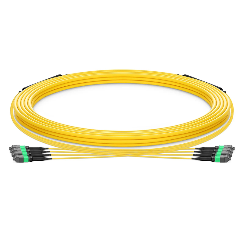 SFPS 30m (98ft) MTP® Trunk Cable, MTP®-12 APC (Female) to MTP®-12 APC (Female), 48 Fibers, Single Mode (OS2), Plenum (OFNP), 0.35dB Max, Type A, Double Jacket, Yellow SFPS