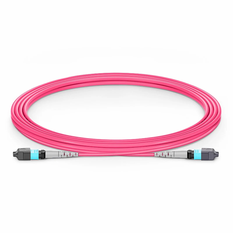 SFPS 3m (10ft) MTP® Jumper, MTP®-8 UPC (Female) to MTP®-8 UPC (Female), 8 Fibers, Multimode (OM4), Plenum (OFNP), 0.25dB Max, Type B, Magenta SFPS