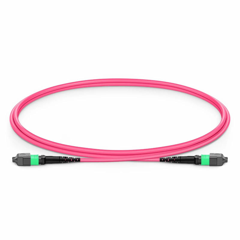 SFPS NVIDIA/Mellanox MFP7E10-N001 Compatible 1m (3ft) MTP® Jumper, MTP®-12 APC (Female) to MTP®-12 APC (Female), 8 Fibers, Multimode (OM4), Plenum (OFNP), 0.35dB Max, Type B, Magenta SFPS