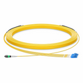 SFPS 30m (98ft) MTP® Hybrid Trunk Cable, MTP®-8 APC (Female) to 4 LC UPC Duplex Uniboot, 8 Fibers, Single Mode (OS2), Plenum (OFNP), 0.35dB Max, Type B, Double Jacket, Yellow SFPS