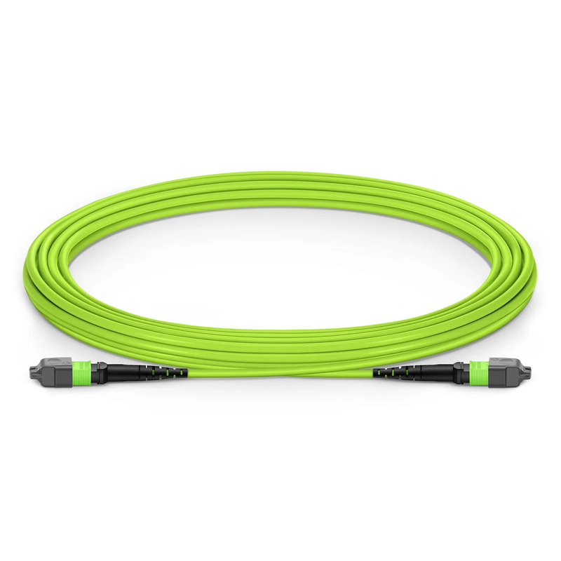 SFPS 5m (16ft) MTP® Jumper, MTP®-12 UPC (Female) to MTP®-12 UPC (Female), 12 Fibers, Multimode (OM5), Plenum (OFNP), 0.35dB Max, Type B, Lime Green SFPS