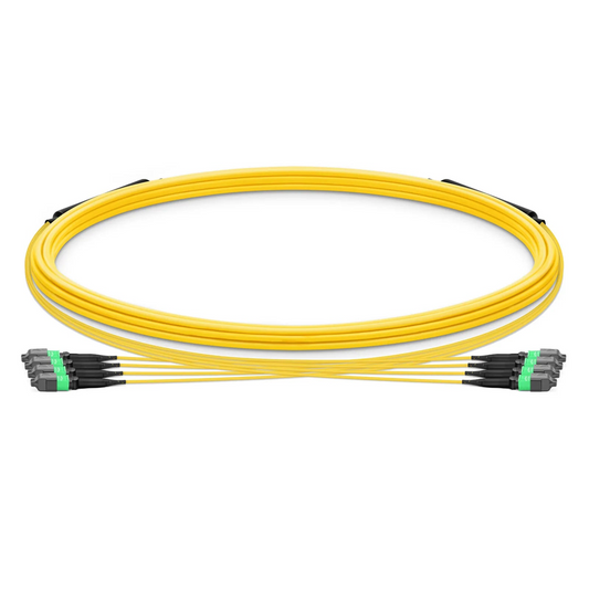 SFPS 5m (16ft) MTP® Trunk Cable, MTP®-12 APC (Female) to MTP®-12 APC (Female), 48 Fibers, Single Mode (OS2), Plenum (OFNP), 0.35dB Max, Type B, Double Jacket, Yellow SFPS