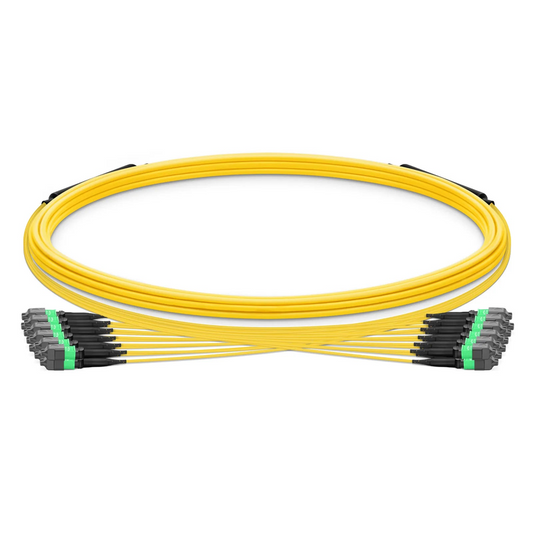 SFPS 5m (16ft) MTP® Trunk Cable, MTP®-12 APC (Female) to MTP®-12 APC (Female), 144 Fibers, Single Mode (OS2), Plenum (OFNP), 0.35dB Max, Type B, Double Jacket, Yellow SFPS