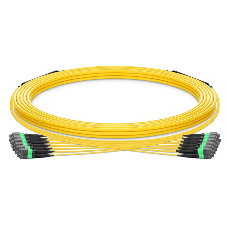 SFPS 10m (33ft) MTP® Trunk Cable, MTP®-12 APC (Female) to MTP®-12 APC (Female), 144 Fibers, Single Mode (OS2), Plenum (OFNP), 0.35dB Max, Type B, Double Jacket, Yellow SFPS