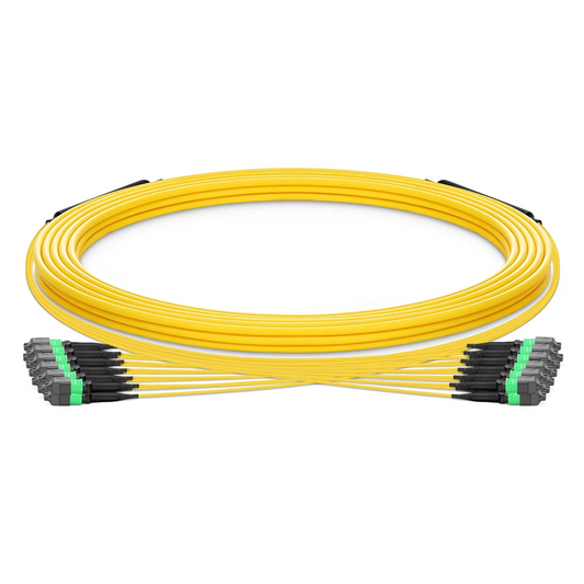 SFPS 10m (33ft) MTP® Trunk Cable, MTP®-12 APC (Female) to MTP®-12 APC (Female), 144 Fibers, Single Mode (OS2), Plenum (OFNP), 0.35dB Max, Type B, Double Jacket, Yellow SFPS