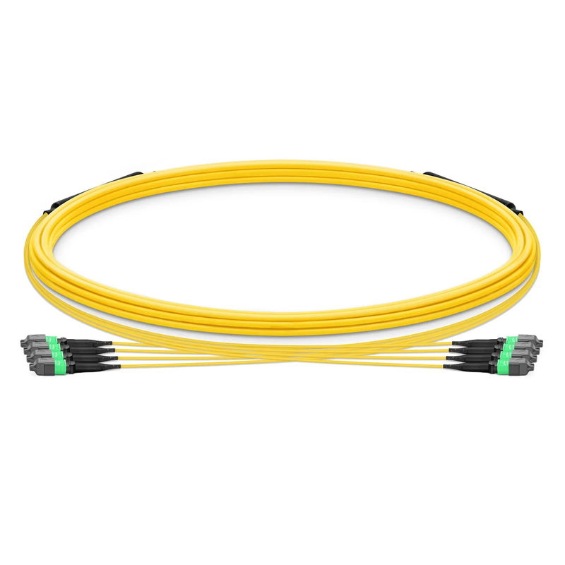 SFPS 5m (16ft) MTP® Trunk Cable, MTP®-12 APC (Female) to MTP®-12 APC (Female), 48 Fibers, Single Mode (OS2), Plenum (OFNP), 0.35dB Max, Type B, Double Jacket, Yellow SFPS