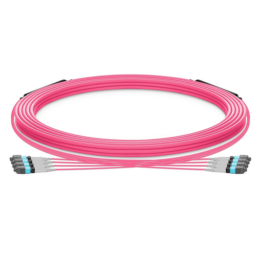 SFPS 30m (98ft) MTP® Trunk Cable, MTP®-8 UPC (Male) to MTP®-8 UPC (Male), 32 Fibers, Multimode (OM4), Plenum (OFNP), 0.20dB Max, Type B, Double Jacket, Magenta SFPS
