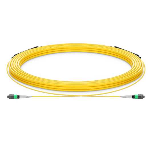 SFPS 30m (98ft) MTP® Trunk Cable, MTP®-8 APC (Male) to MTP®-8 APC (Male), 8 Fibers, Single Mode (OS2), Plenum (OFNP), 0.35dB Max, Type B, Double Jacket, Yellow SFPS