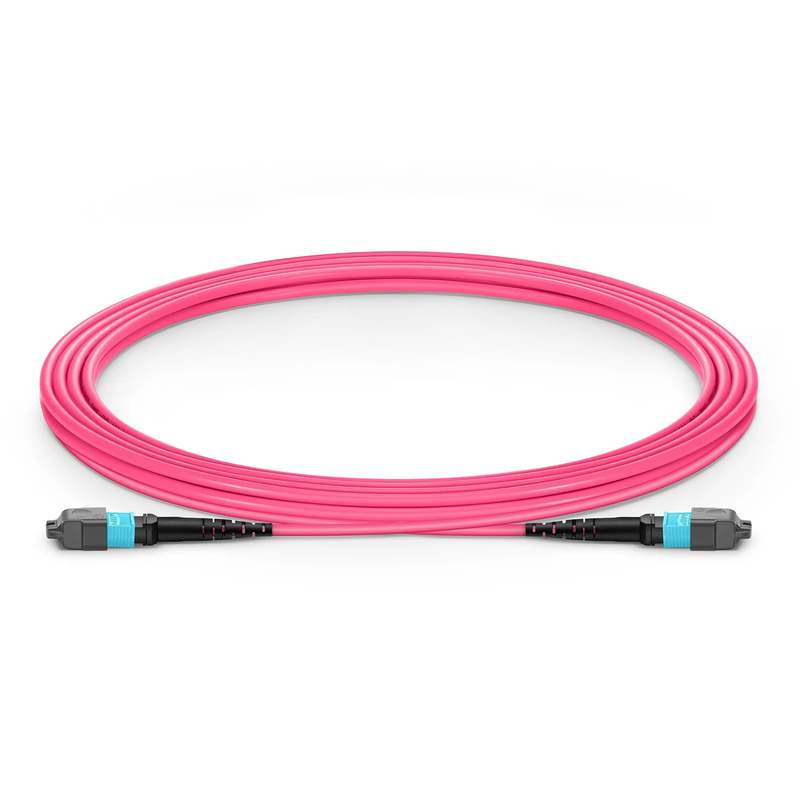 SFPS 3m (10ft) MTP® Jumper, MTP®-12 UPC (Female) to MTP®-12 UPC (Male), 12 Fibers, Multimode (OM4), Plenum (OFNP), 0.35dB Max, Type A, Magenta SFPS
