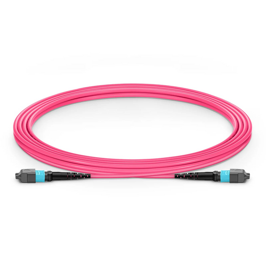 SFPS 3m (10ft) MTP® Jumper, MTP®-12 UPC (Female) to MTP®-12 UPC (Male), 12 Fibers, Multimode (OM4), Plenum (OFNP), 0.35dB Max, Type A, Magenta SFPS