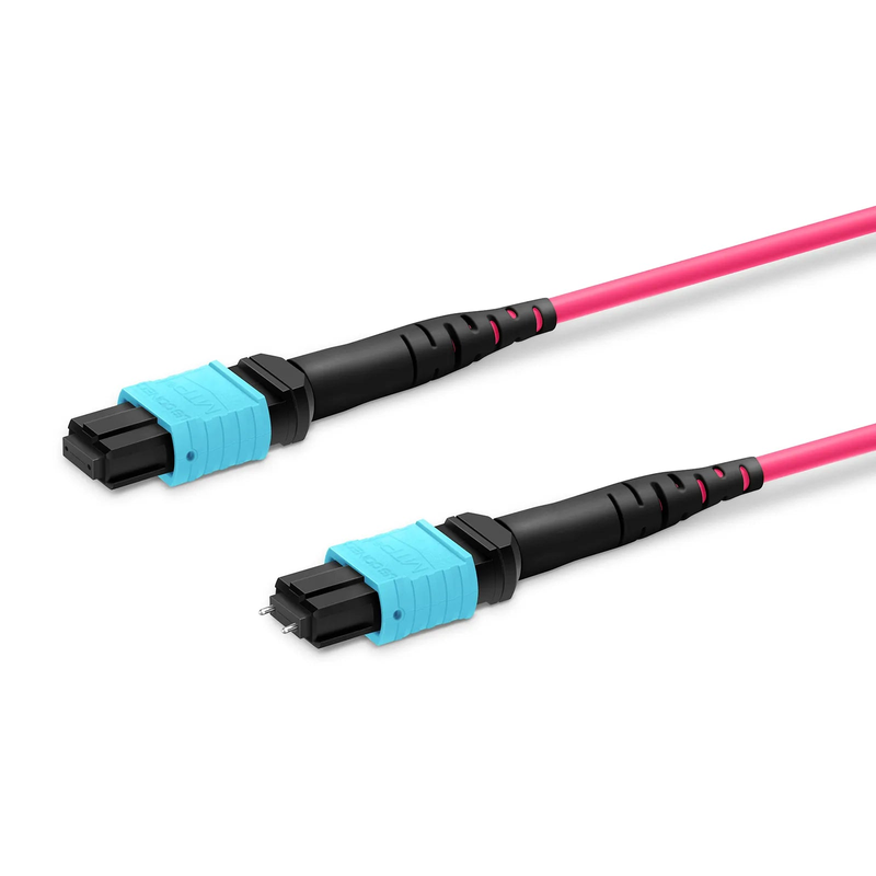 SFPS 3m (10ft) MTP® Jumper, MTP®-12 UPC (Female) to MTP®-12 UPC (Male), 12 Fibers, Multimode (OM4), Plenum (OFNP), 0.35dB Max, Type A, Magenta SFPS