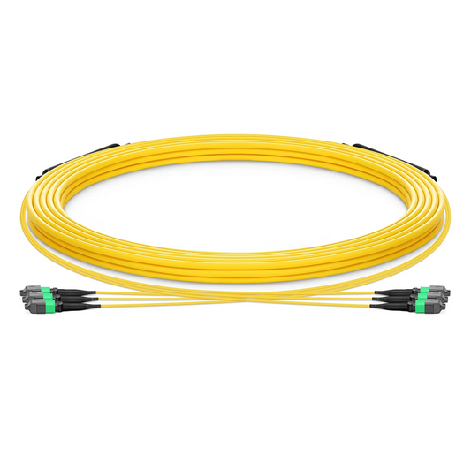 SFPS 30m (98ft) MTP® Trunk Cable, MTP®-12 APC (Male) to MTP®-12 APC (Male), 36 Fibers, Single Mode (OS2), Plenum (OFNP), 0.35dB Max, Type B, Double Jacket, Yellow SFPS