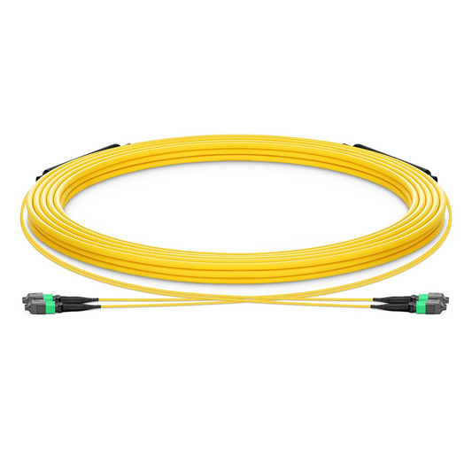 SFPS 30m (98ft) MTP® Trunk Cable, MTP®-12 APC (Male) to MTP®-12 APC (Male), 24 Fibers, Single Mode (OS2), Plenum (OFNP), 0.35dB Max, Type B, Double Jacket, Yellow SFPS