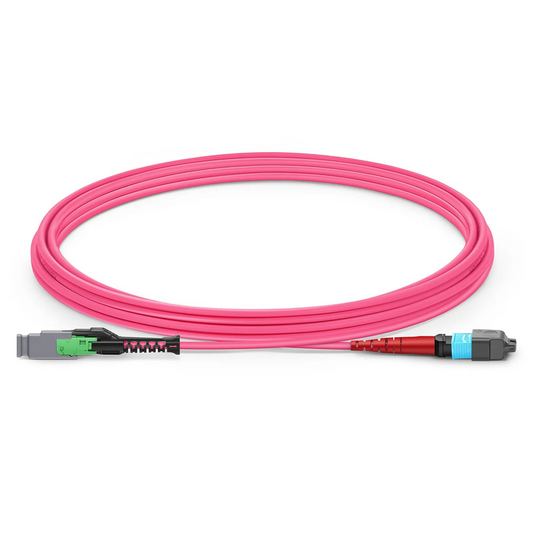 SFPS 3m (10ft) MMC Jumper, MMC-24 APC (Female) to MTP®-24 UPC (Female), 24 Fibers, Multimode (OM4), Plenum (OFNP), 0.35dB Max, Jumper Polarity, Magenta SFPS