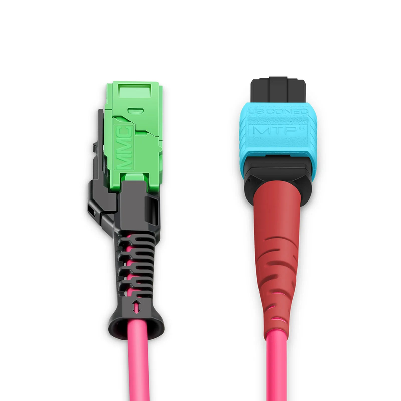 SFPS 1m (3ft) MMC Jumper, MMC-24 APC (Female) to MTP®-24 UPC (Female), 24 Fibers, Multimode (OM4), Plenum (OFNP), 0.35dB Max, Jumper Polarity, Magent SFPS