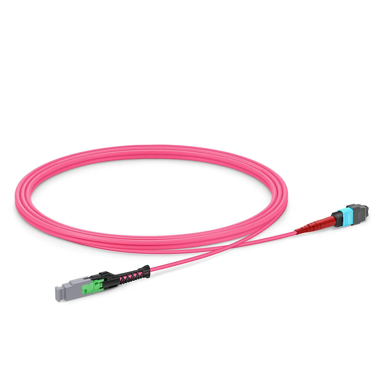 SFPS 2m (7ft) MMC Jumper, MMC-24 APC (Female) to MTP®-24 UPC (Female), 24 Fibers, Multimode (OM4), Plenum (OFNP), 0.35dB Max, Jumper Polarity, Magenta SFPS