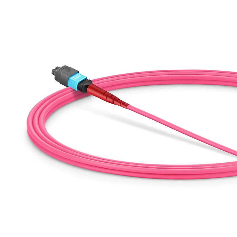 SFPS 2m (7ft) MMC Jumper, MMC-24 APC (Female) to MTP®-24 UPC (Female), 24 Fibers, Multimode (OM4), Plenum (OFNP), 0.35dB Max, Jumper Polarity, Magenta SFPS