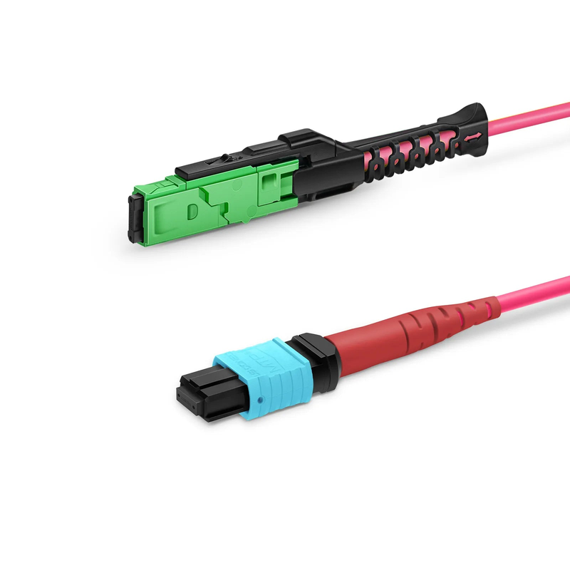 SFPS 2m (7ft) MMC Jumper, MMC-24 APC (Female) to MTP®-24 UPC (Female), 24 Fibers, Multimode (OM4), Plenum (OFNP), 0.35dB Max, Jumper Polarity, Magenta SFPS