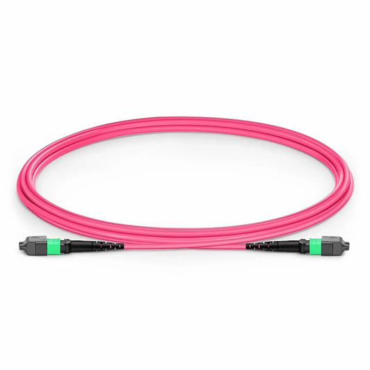 SFPS 2m (7ft) MTP® Jumper, MTP®-16 APC (Female) to MTP®-16 APC (Female), 16 Fibers, Multimode (OM4), Plenum (OFNP), 0.35dB Max, Crossover, Magenta SFPS