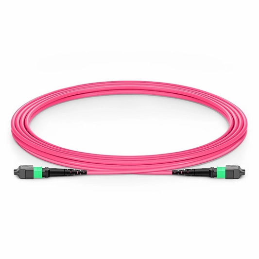 SFPS 3m (10ft) MTP® Jumper, MTP®-16 APC (Female) to MTP®-16 APC (Female), 16 Fibers, Multimode (OM4), Plenum (OFNP), 0.35dB Max, Crossover, Magenta SFPS