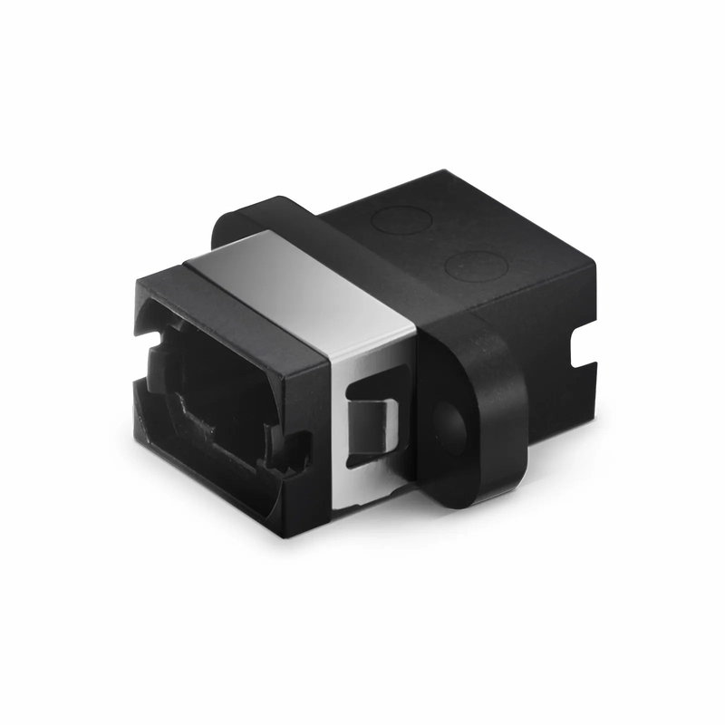 SFPS US Conec MTP®/MPO-8/12/24 Black Fiber Optic Adapter/Coupler with Flange, Key Up to Down SFPS