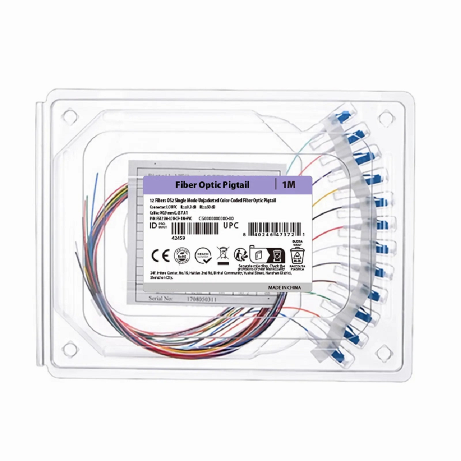 SFPS 1m (3ft) Fiber Pigtail, LC UPC to Unterminated, Simplex, OM3 Multimode, PVC (Unrated), 0.9mm, Aqua SFPS