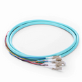 SFPS 1.5m (5ft) Fiber Pigtail, LC UPC to Unterminated, 12 Fibers, Bunch, OM4 Multimode, PVC (Unrated), 0.9mm, Aqua SFPS