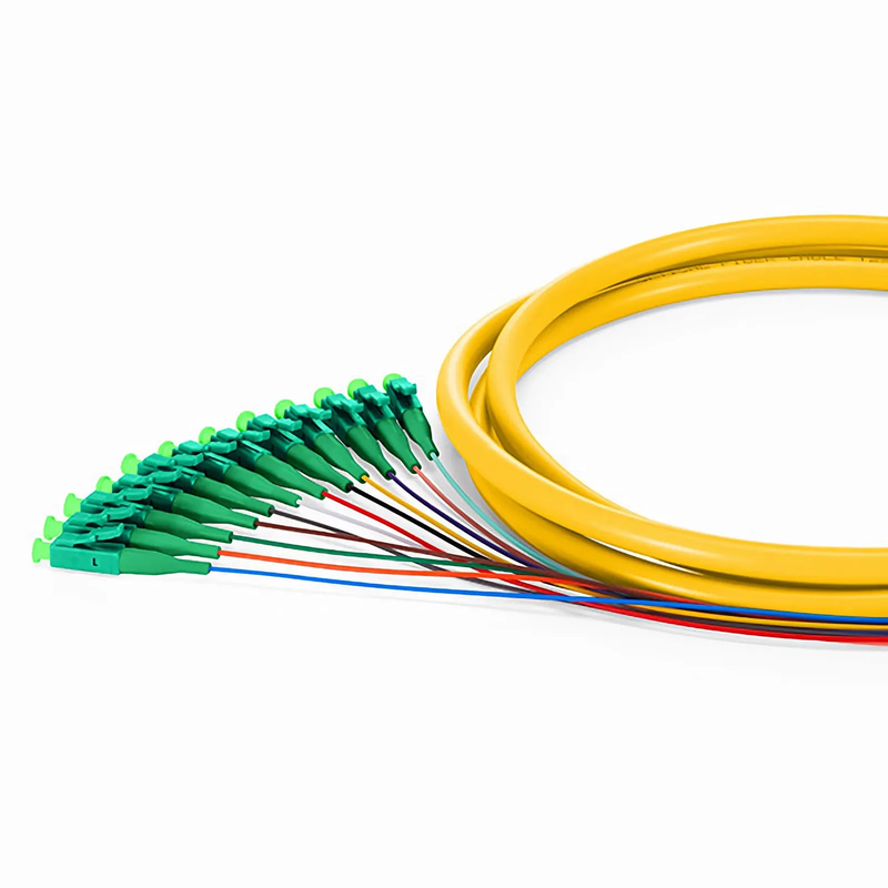 SFPS 1.5m (5ft) Fiber Pigtail, LC APC to Unterminated, 12 Fibers, Bunch, OS2 Single Mode, PVC (Unrated), 0.9mm, Yellow SFPS