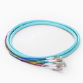 SFPS 1.5m (5ft) Fiber Pigtail, LC UPC to Unterminated, 12 Fibers, Bunch, OM3 Multimode, PVC (Unrated), 0.9mm, Aqua SFPS