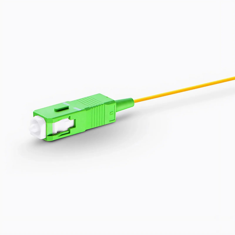 SFPS 1m (3ft) Fiber Pigtail, SC APC to Unterminated, Simplex, OS2 Single Mode, PVC (Unrated), 0.9mm, Yellow SFPS