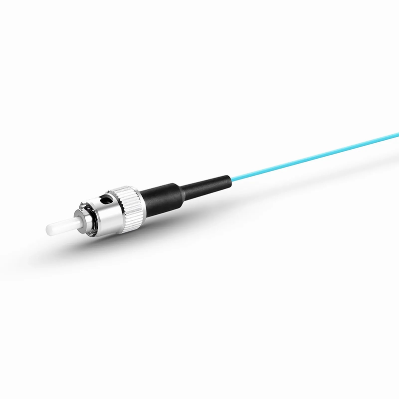 SFPS 2m (7ft) Fiber Pigtail, ST UPC to Unterminated, Simplex, OM3 Multimode, PVC (Unrated), 0.9mm, Aqua SFPS