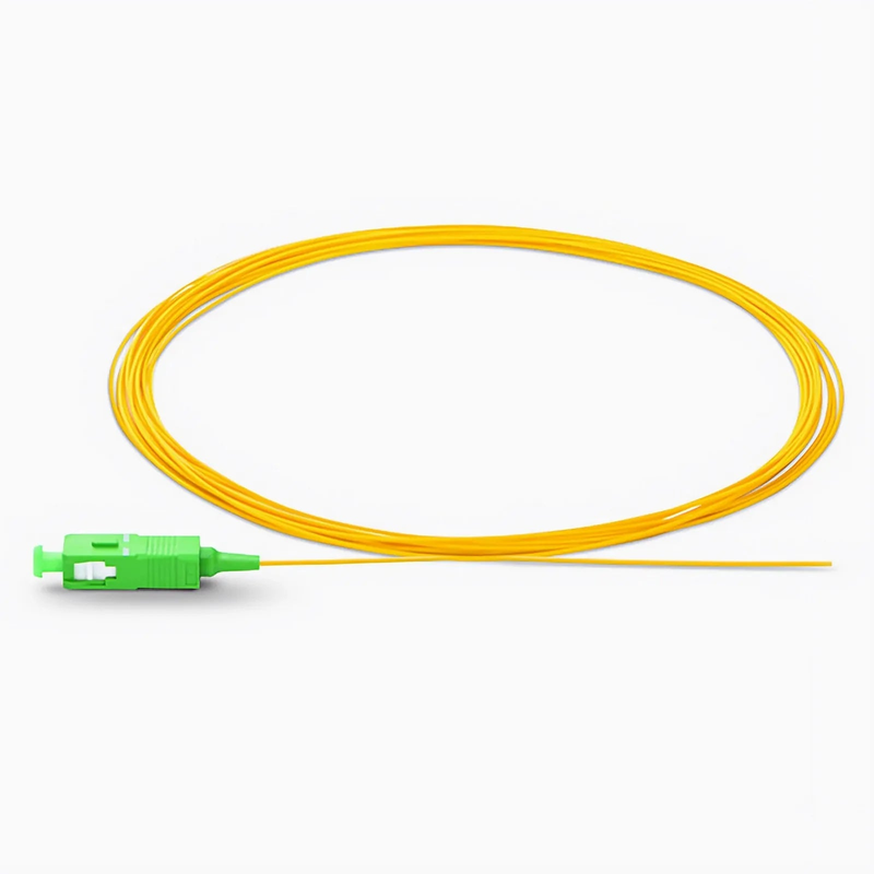 SFPS 2m (7ft) Fiber Pigtail, SC APC to Unterminated, Simplex, OS2 Single Mode, PVC (Unrated), 0.9mm, Yellow SFPS