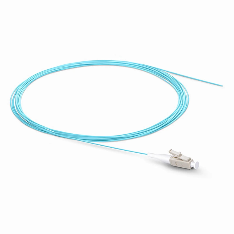 SFPS 1m (3ft) Fiber Pigtail, LC UPC to Unterminated, Simplex, OM3 Multimode, PVC (Unrated), 0.9mm, Aqua SFPS