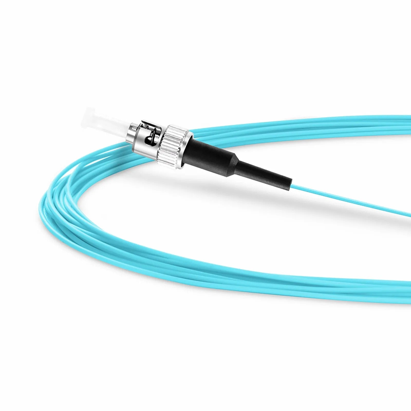 SFPS 2m (7ft) Fiber Pigtail, ST UPC to Unterminated, Simplex, OM3 Multimode, PVC (Unrated), 0.9mm, Aqua SFPS