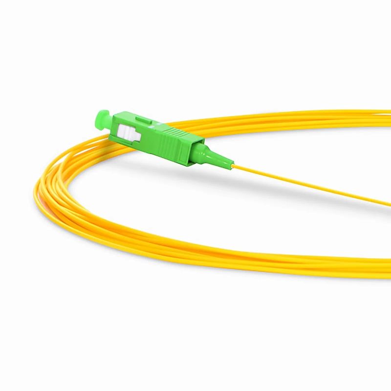 SFPS 1m (3ft) Fiber Pigtail, SC APC to Unterminated, Simplex, OS2 Single Mode, PVC (Unrated), 0.9mm, Yellow SFPS