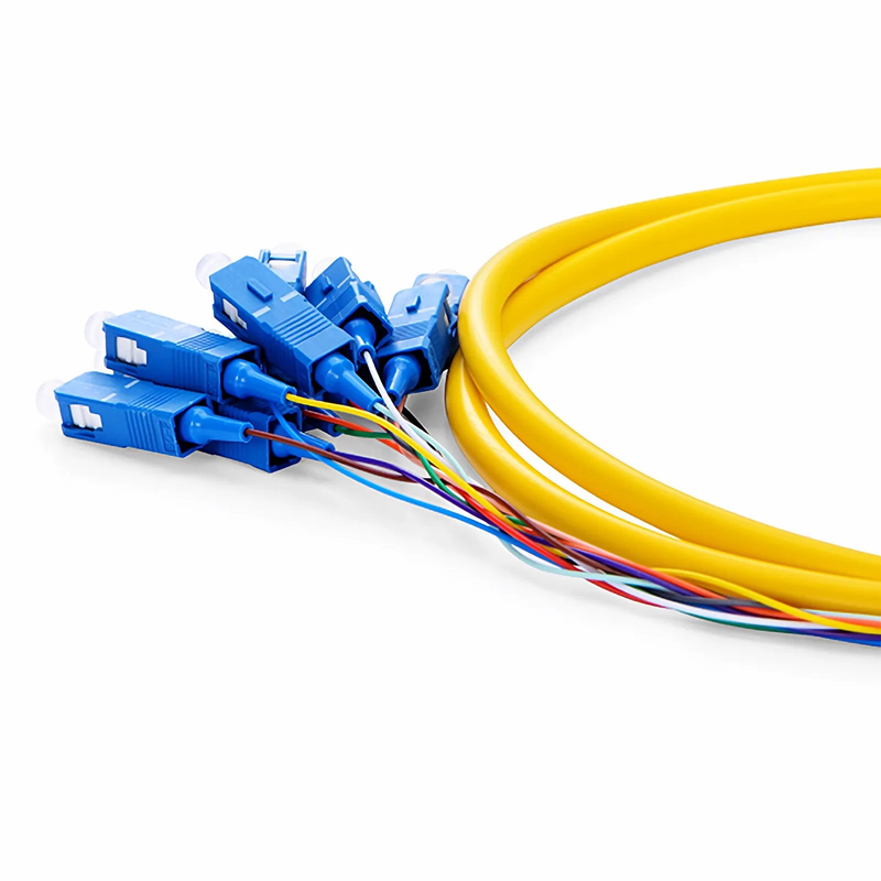 SFPS 1.5m (5ft) Fiber Pigtail, SC UPC to Unterminated, 12 Fibers, Bunch, OS2 Single Mode, PVC (Unrated), 0.9mm, Yellow SFPS