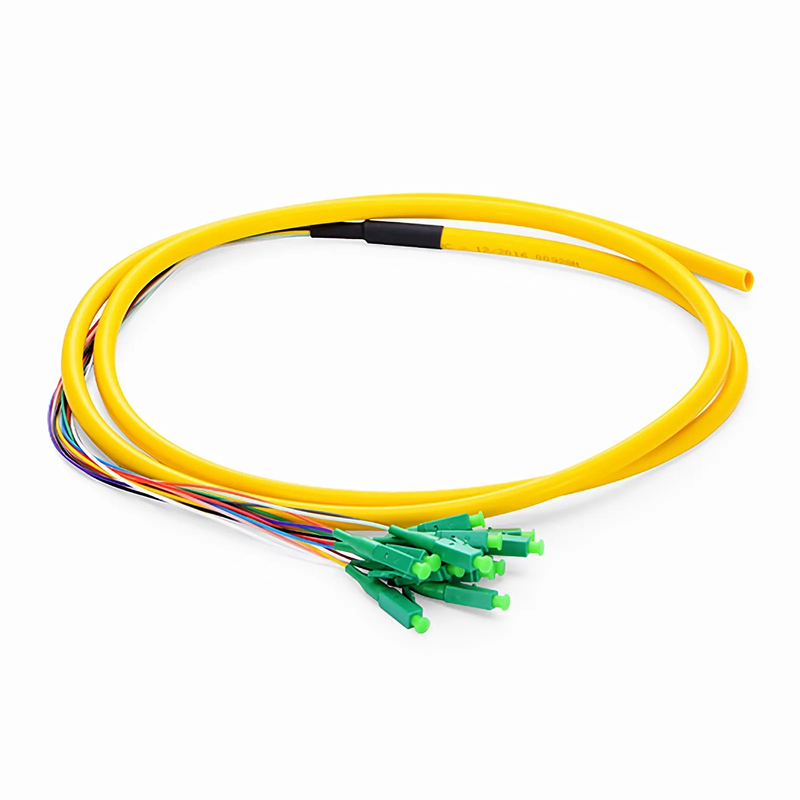 SFPS 1.5m (5ft) Fiber Pigtail, LC APC to Unterminated, 12 Fibers, Bunch, OS2 Single Mode, PVC (Unrated), 0.9mm, Yellow SFPS