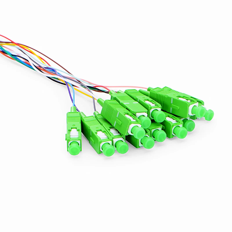 SFPS 1.5m (5ft) Fiber Pigtail, SC APC to Unterminated, 12 Fibers, Bunch, OS2 Single Mode, PVC (Unrated), 0.9mm, Yellow SFPS