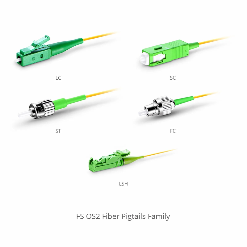 SFPS 1.5m (5ft) Fiber Pigtail, SC APC to Unterminated, 12 Fibers, Bunch, OS2 Single Mode, PVC (Unrated), 0.9mm, Yellow SFPS